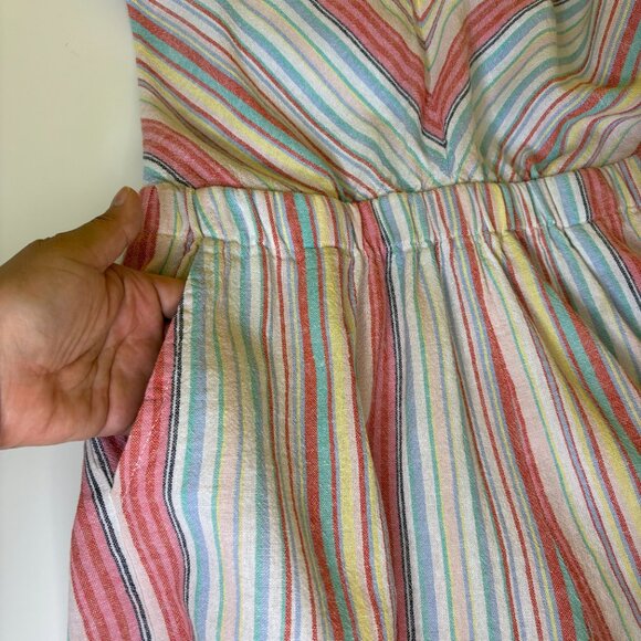 4OUR DREAMERS Striped 80s Kidcore Romper Size Small White Pink Everyday Playsuit - Picture 5 of 10